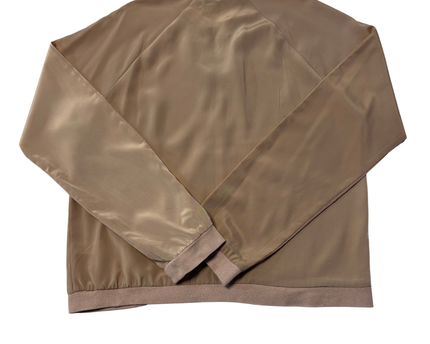 RT Beige Satin Lightweight Bomber Jacket