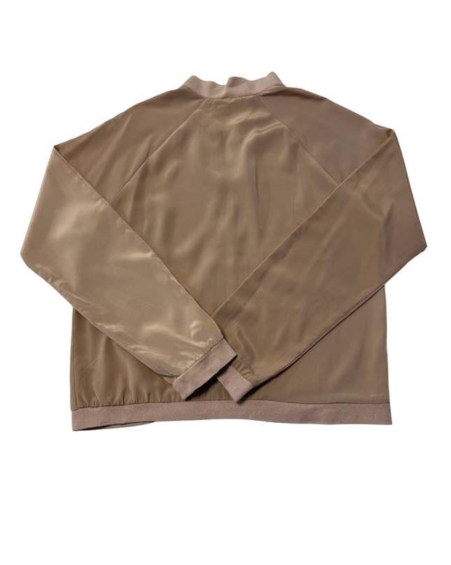 RT Beige Satin Lightweight Bomber Jacket