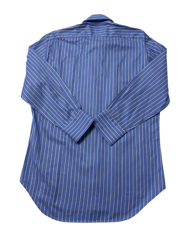 Zara Blue Striped Long Sleeve Button-Down Shirt