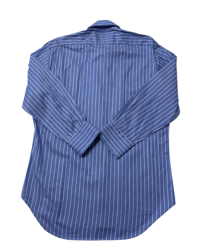 Zara Blue Striped Long Sleeve Button-Down Shirt