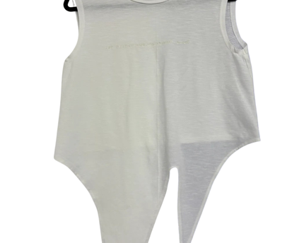 MNG White Sleeveless Tie-Front Top