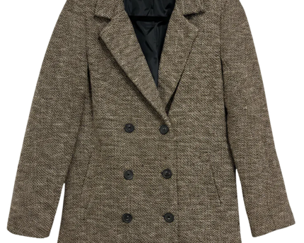 Forever 21 Brown Textured Double-Breasted Winter Coat