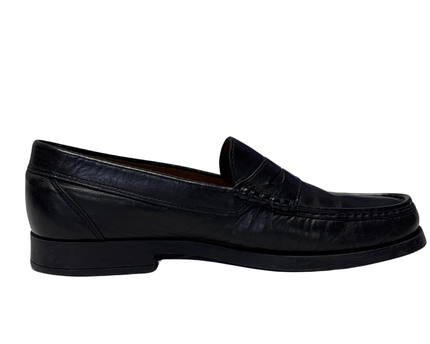 Clarks Black Penny Strap Leather Loafers