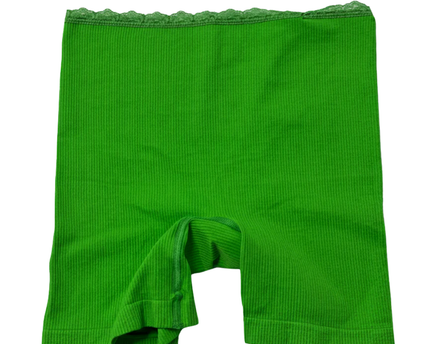PrettyLittleThing Bright Green Ribbed Lace Trim Shorts W/Tags
