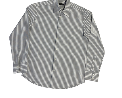 BOSS Gray Striped Long Sleeve Shirt