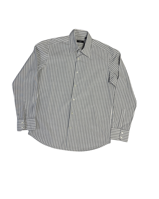 BOSS Gray Striped Long Sleeve Shirt