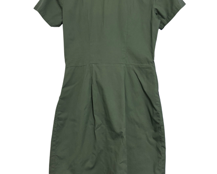 Reserved Olive Green Short Sleeve Button-Down Mini Dress