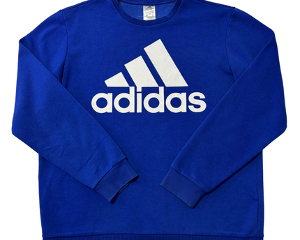 Adidas Blue Logo Graphic Crewneck Sweatshirt