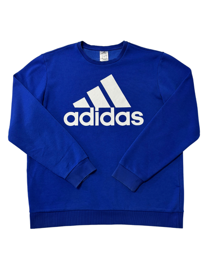 Adidas Blue Logo Graphic Crewneck Sweatshirt