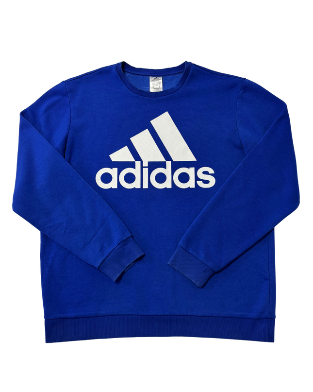 Adidas Blue Logo Graphic Crewneck Sweatshirt