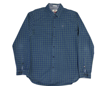 Tommy Jeans Blue Gingham Long Sleeve Shirt
