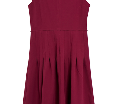 Calvin Klein Burgundy Sleeveless Pleated Fit and Flare Dress