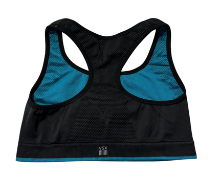 VSX Black and Teal Performance Racerback Sports Bra