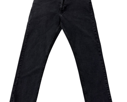 ZARA Black High-Rise Straight Leg Raw Hem Jeans