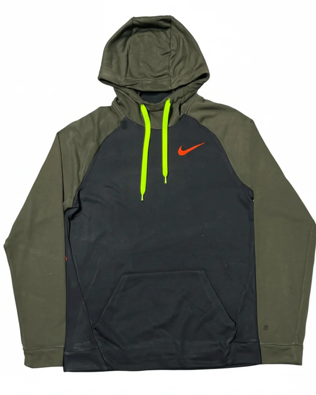 Nike Dark Grey/Olive Green Dri-Fit Activewear Hoodie