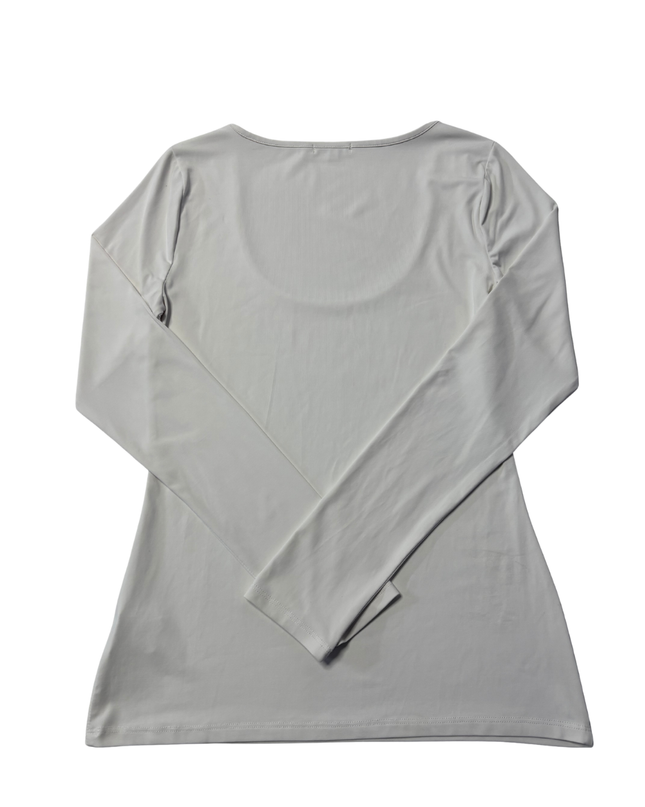 XOXO White Long Sleeve Scoop Neck Basic Top