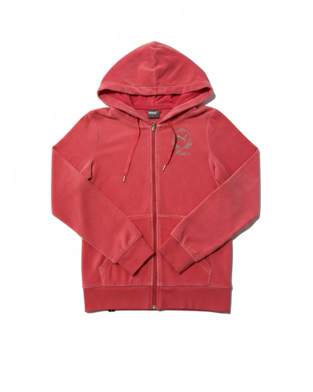 Puma Coral Velour Full-Zip Hoodie