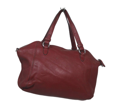 Coach Red Pebbled Leather Satchel Handbag