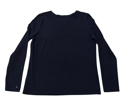 Tommy Hilfiger Navy Logo Long Sleeve T-Shirt