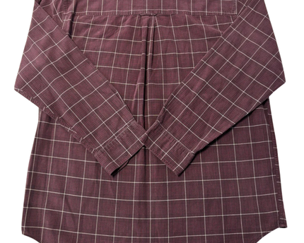 Chaps Ralph Lauren Burgundy Grid Check Cotton Button-Down Shirt