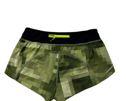 Lululemon Green Camo Pixelated Digital Print Sports Shorts