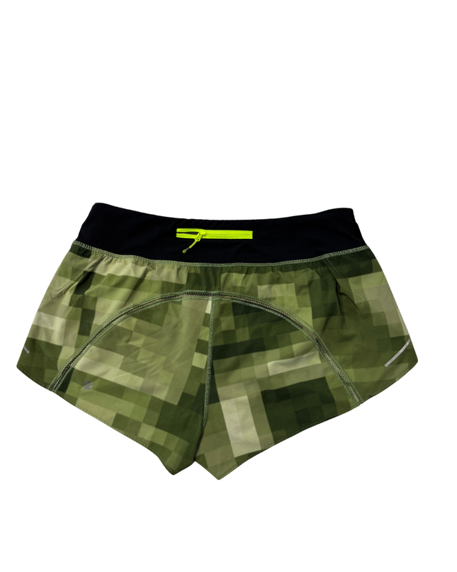 Lululemon Green Camo Pixelated Digital Print Sports Shorts