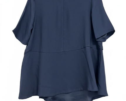 Tchibo Navy Blue Short Sleeve Peplum Blouse