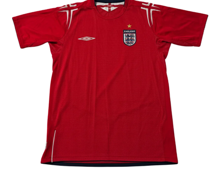 England Away 2004-2005 Umbro Red Football Jersey
