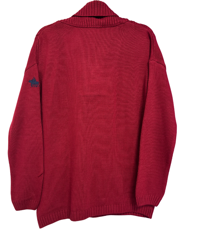 U.S. Polo Assn. Red Cable Knit Shawl Collar Sweater