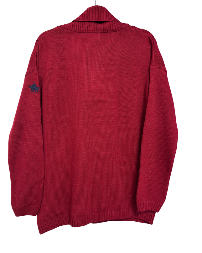 U.S. Polo Assn. Red Cable Knit Shawl Collar Sweater