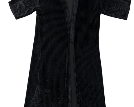 MNG SUIT Black Textured Velvet Open Front Duster Dress