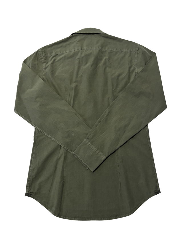 Sacoor Brothers Olive Green Slim Fit Icon Poplin Shirt
