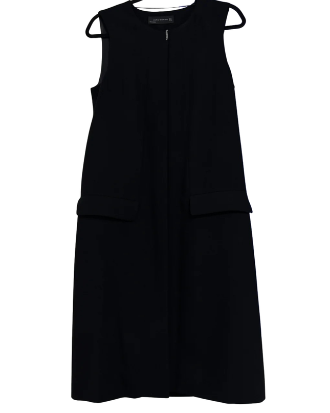 Zara Woman Black Sleeveless Longline Dress