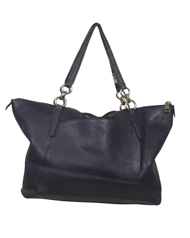 Coach Black Pebbled Leather Tote Bag