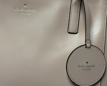 Kate Spade Pink Leather Tote Bag with Floral Charm