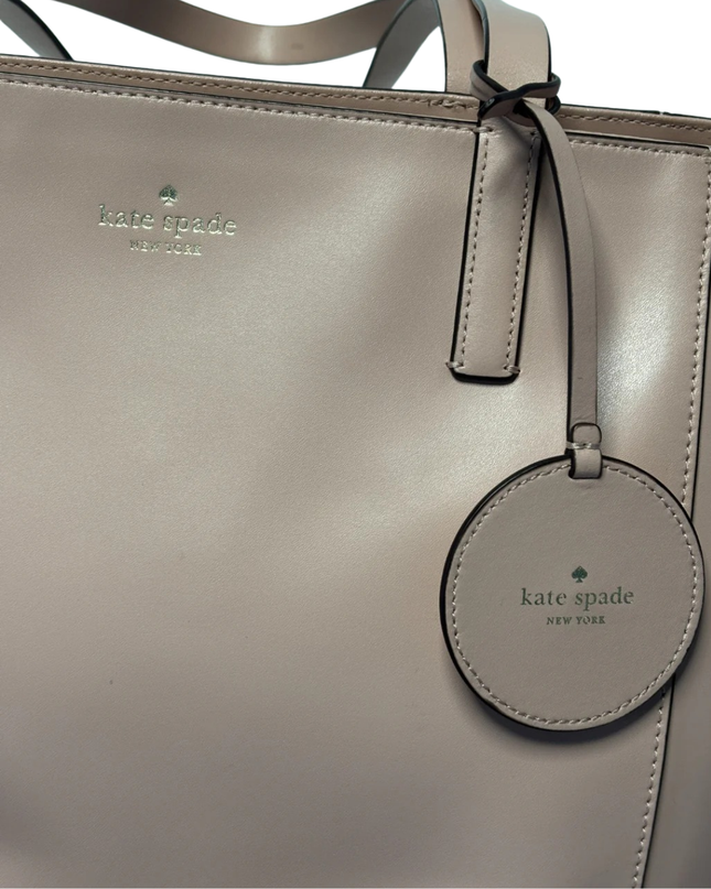 Kate Spade Pink Leather Tote Bag with Floral Charm