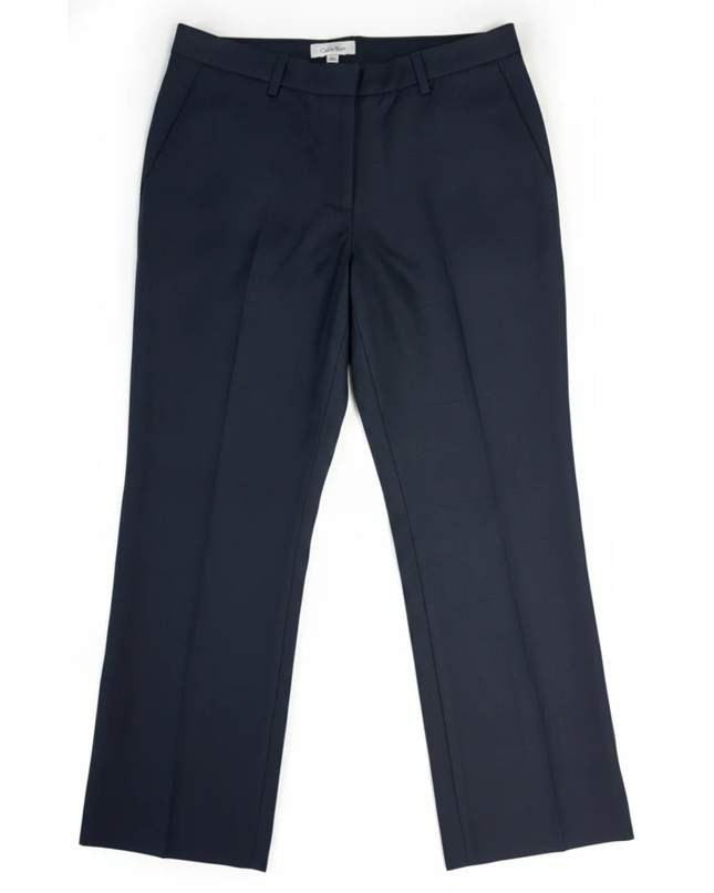 Calvin Klein Navy Straight Leg Tailored Trousers