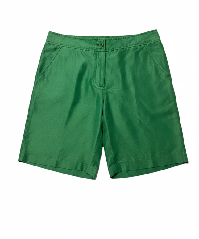 Missoni Green Silk Shantung Bermuda Shorts