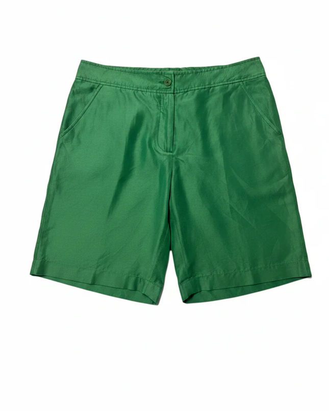 Missoni Green Silk Shantung Bermuda Shorts