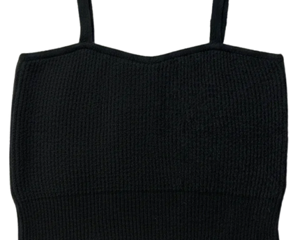 Primark Black Ribbed Knit Crop Top