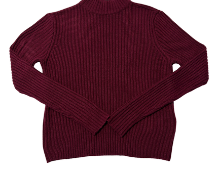H&M Divided Maroon Mock Neck Ribbed Sweater