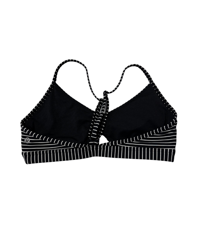 Lululemon Layer Black and White Striped Sports Bra