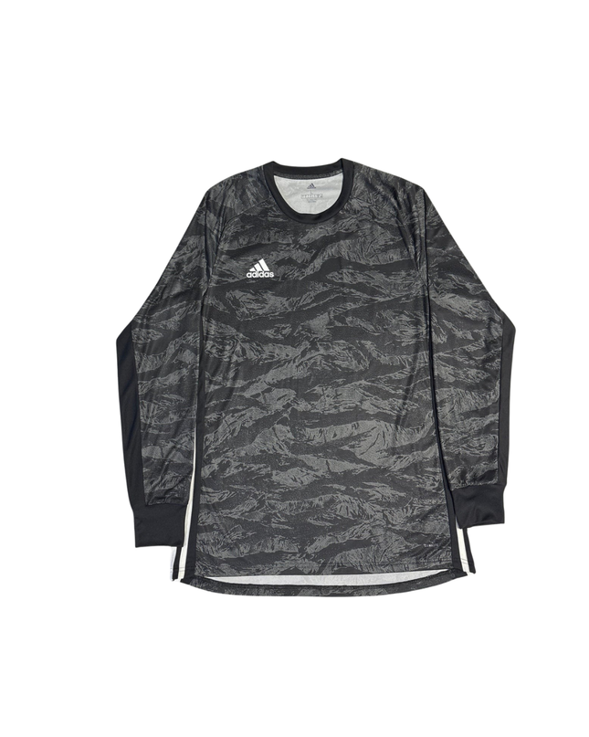 Adidas Gray Camouflage Long Sleeve Sports T-Shirt