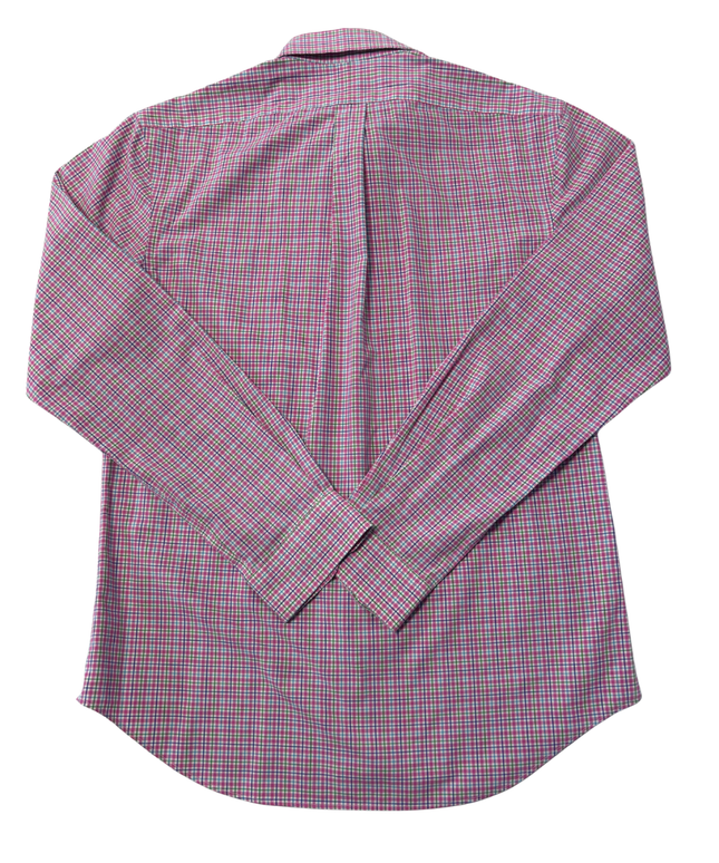 Ralph Lauren Pink Plaid Slim Fit Non-Iron Shirt