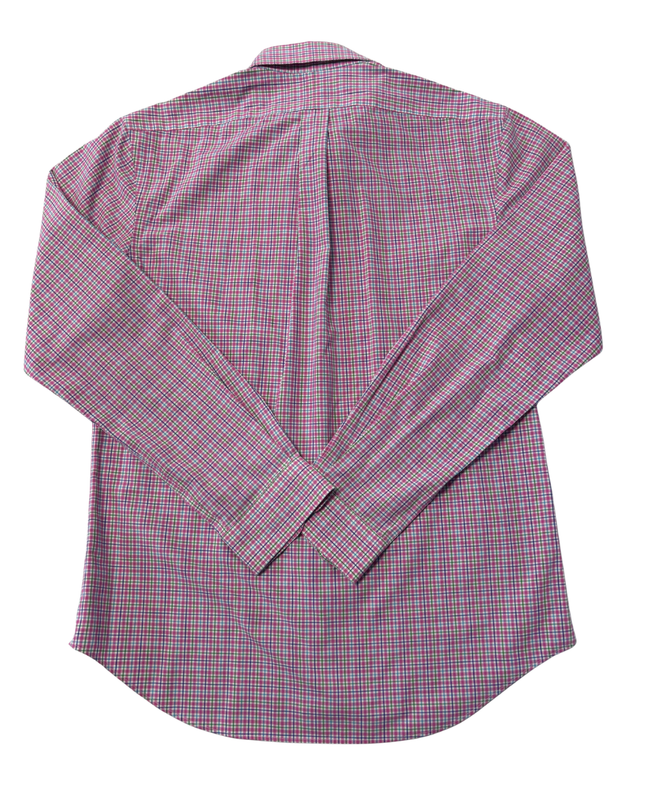 Ralph Lauren Pink Plaid Slim Fit Non-Iron Shirt