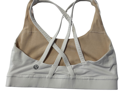 Lululemon White Strappy Back Volleyball Sports Bra
