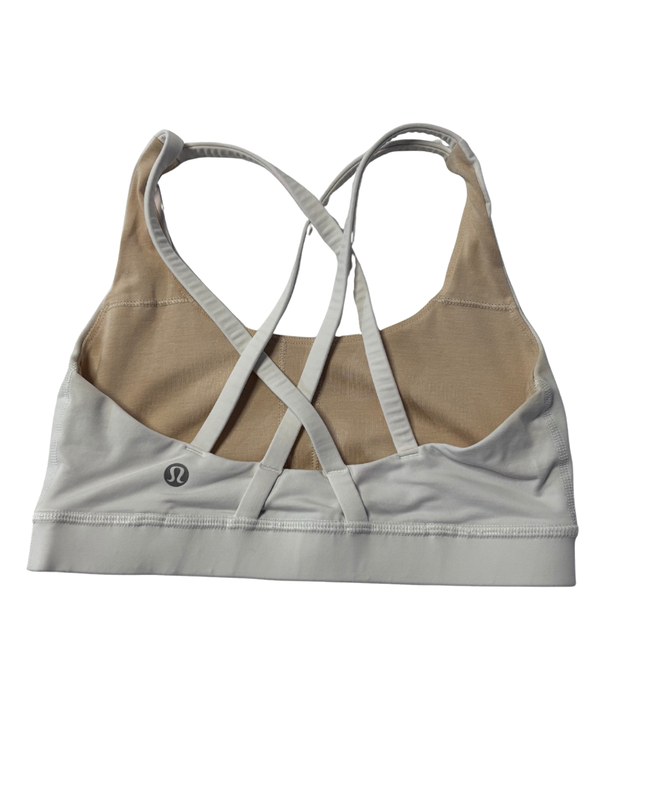 Lululemon White Strappy Back Volleyball Sports Bra