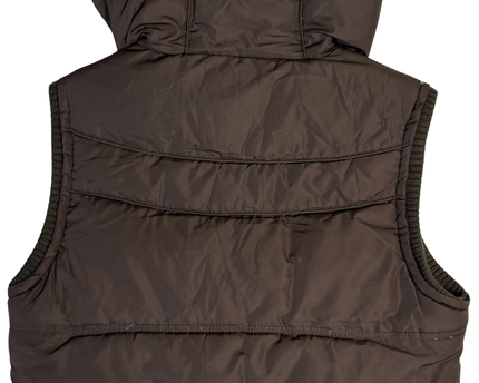 Aeropostale Brown Hooded Down Puffer Vest