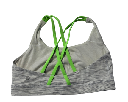 Lululemon Grey and Neon Green Strappy Sports Bra