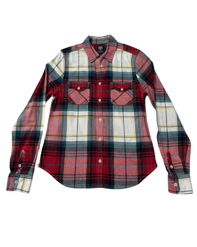 American Eagle Outfitters Red Plaid Favorite Fit Flannel Shirt